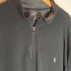 Polo by Ralph Lauren Men's Black Quarter-Zip Pullover with Polo Pony 3XB